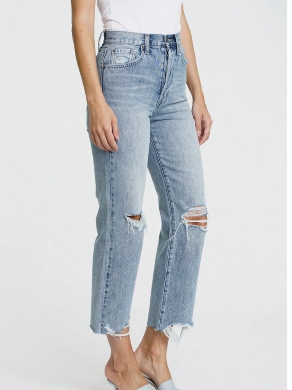 Pistola Cassie High Waist
Ripped Crop Straight Leg Jeans
Los Feliz - Picture 3 of 6